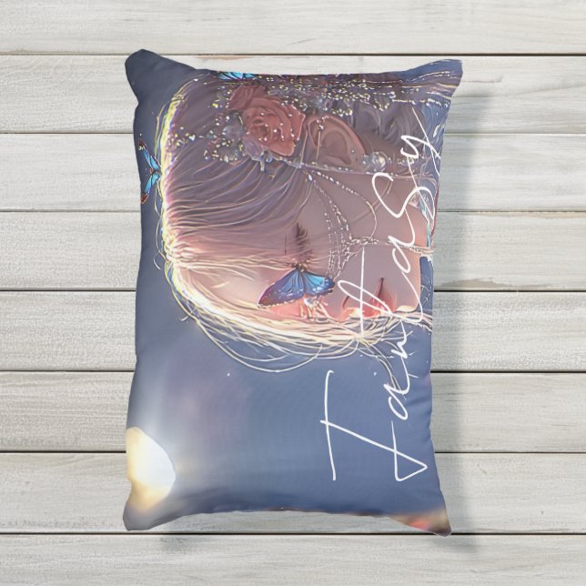 Coussin D'extérieur Fille de fantasy esthétique / sombre (Dos (Vertical))