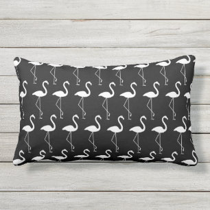Coussin D'extérieur Flamants roses noirs et blancs mignons