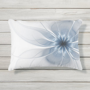 Coussin D'extérieur Fleur bleue d'imaginaire de fractale de doux et de