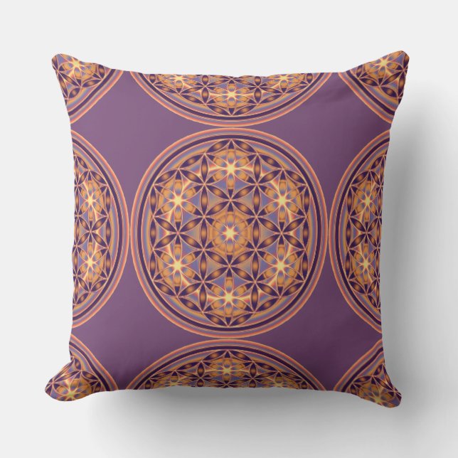 Coussin D'extérieur Fleur de vie / Blume des Lebens - Bouton II (Recto)