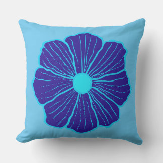 Coussin D'extérieur Fleur Hawaïenne Bleue