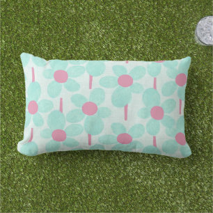 Coussin D'extérieur Fleur pastel d'été moderne pour l'extérieur