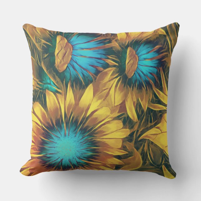 Coussin D'extérieur Fleurs de soleil (Recto)