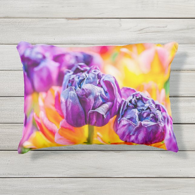 Coussin D'extérieur Fleurs pourpres de tulipe (Devant)