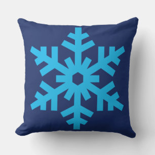 Coussin D'extérieur Flocons de neige bleus et blancs drôles