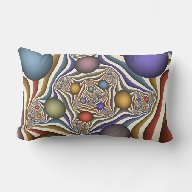 Coussin D'extérieur Flying Up Colorful Moderne Art Fractal Abstrait (Recto)