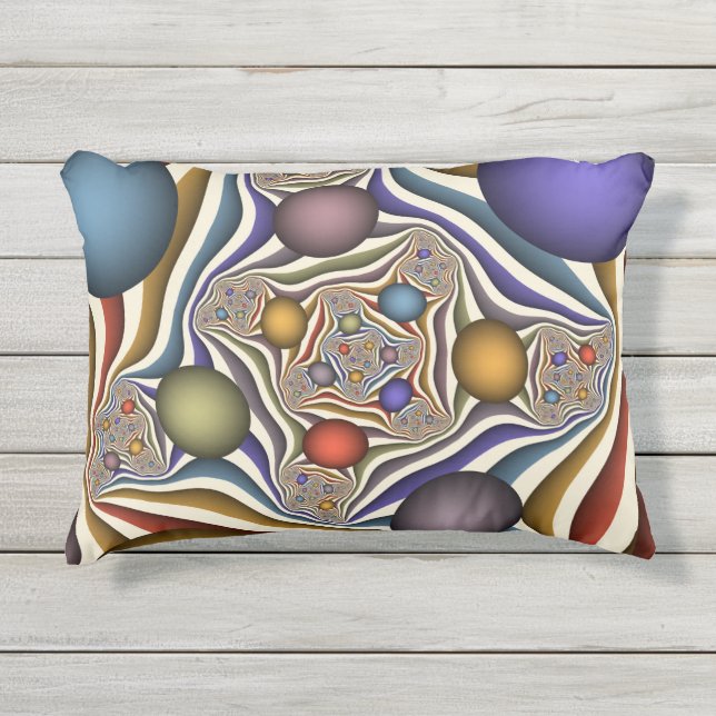 Coussin D'extérieur Flying Up Colorful Moderne Art Fractal Abstrait (Devant)