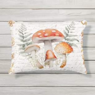 Coussin D'extérieur Forêt Fantaisiste Champignon Lettre Vintage Ferme 