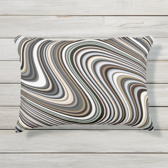 Coussin D'extérieur Formes abstraites courbes (Devant)