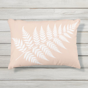 Coussin D'extérieur Fougère blanche pêche douce inspirée de la forêt