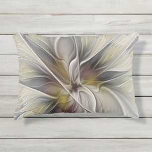 Coussin D'extérieur Fractale florale, fleur de fantaisie aux couleurs 