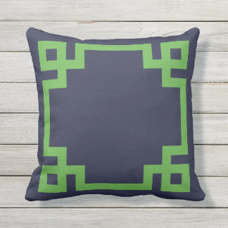 Coussin D'extérieur Frontière de la marine bleue et de la Grèce verte