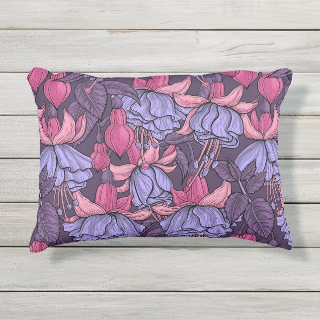 Coussin D'extérieur Fuchsia rose et violet (Devant)
