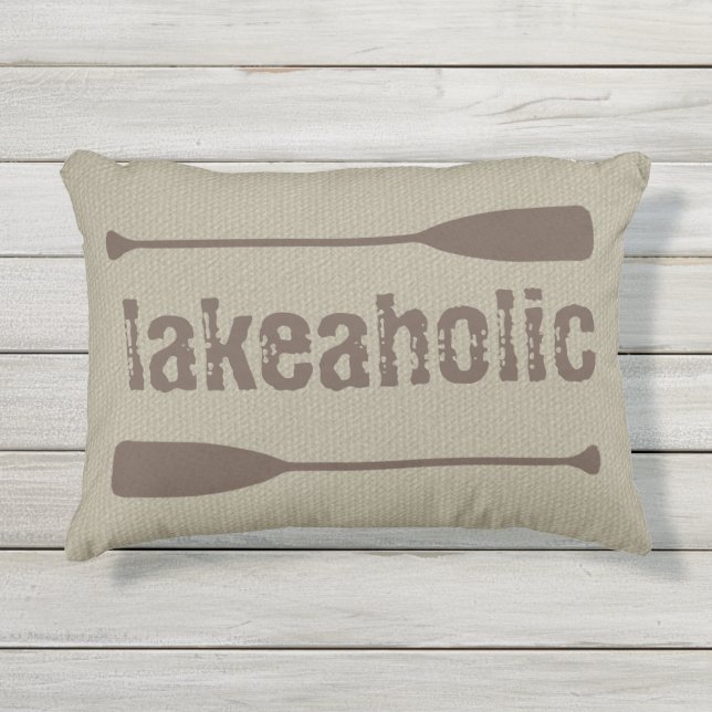 Coussin D'extérieur Funny Lakeaholic Pêche Bateau (Devant)