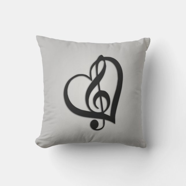 Coussin D'extérieur G musicale sur fond argenté (Recto)
