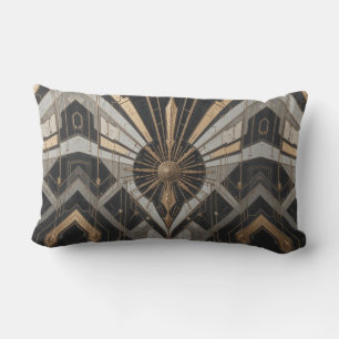 Coussin D'extérieur Géométrie dorée et verte extérieure