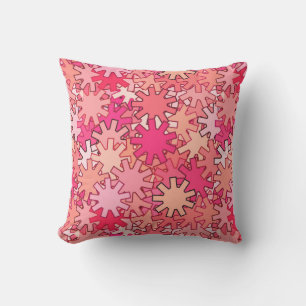 Coussin D'extérieur Géométrie moderne, Coral rose et Pêche