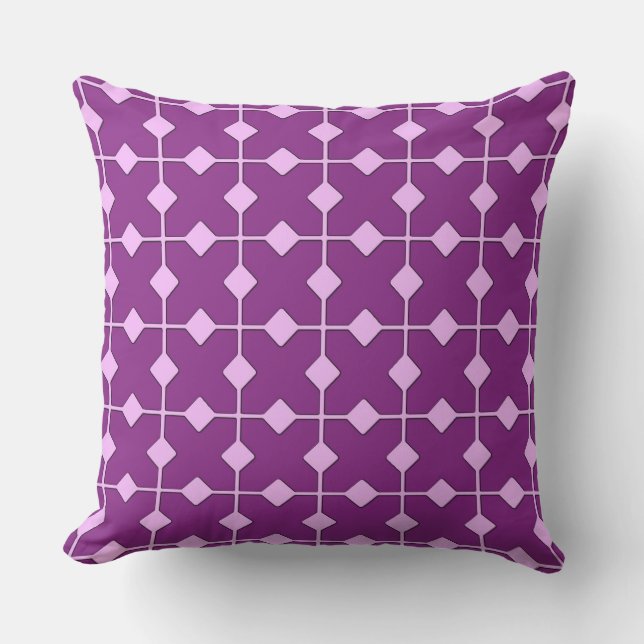 Coussin D'extérieur Géométrique moderne, Diamants - Améthyste violet (Recto)