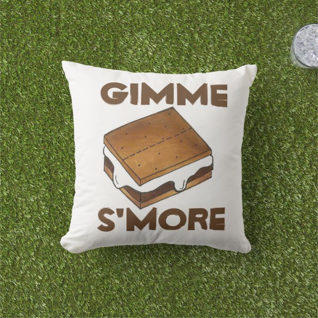 Coussin D'extérieur Gimme S'more Campfire Marshmallow Smores Foin (Herbe)