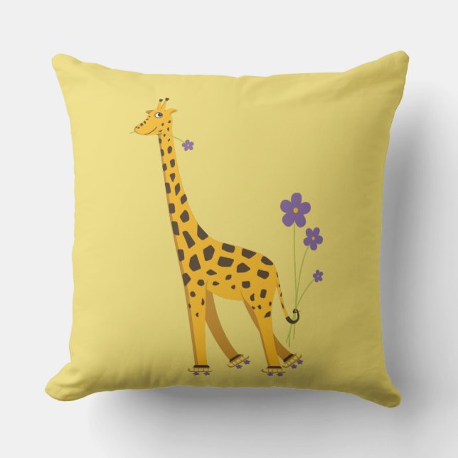 Coussin D'extérieur Girafe de patinage à roulettes (Recto)