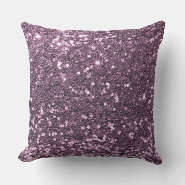 Coussin D'extérieur Glam Lavender Purple Faux Parties scintillant Impr (Recto)