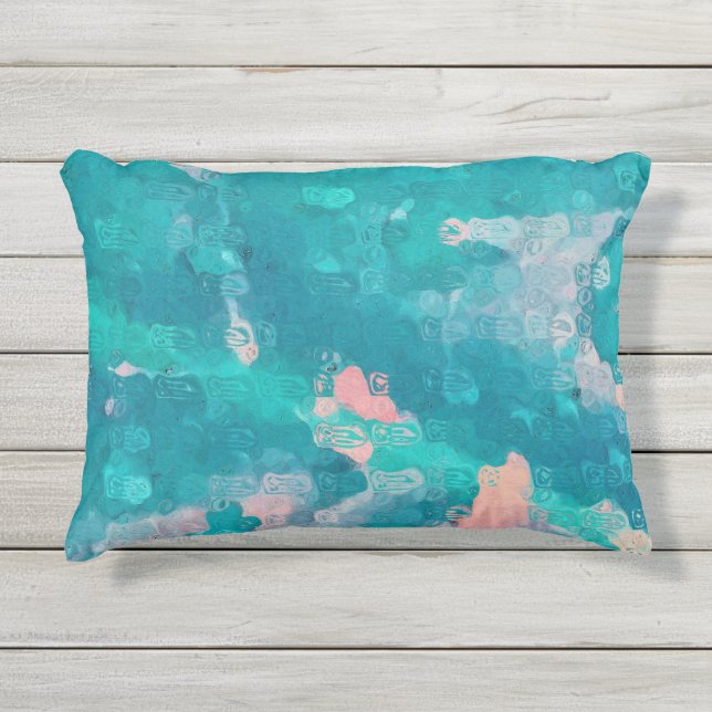 Coussin D'extérieur Gouttes de pluie Abstrait (Devant)