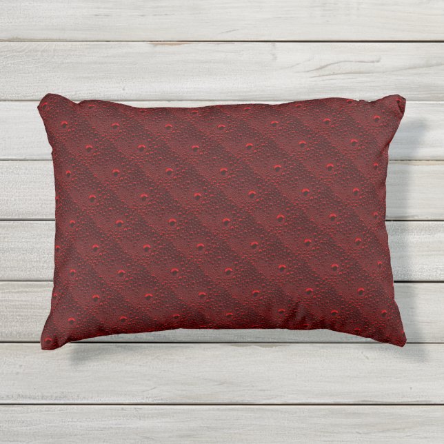 Coussin D'extérieur Gouttes d'eau sur métal cramoisi (Devant)