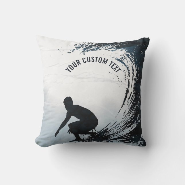 Coussin D'extérieur Grand cadeau personnalisé de vague par surfer (Recto)