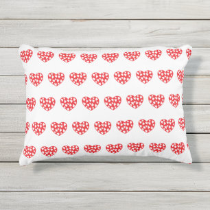 Coussin D'extérieur Grand coeur rouge avec peu de coeur