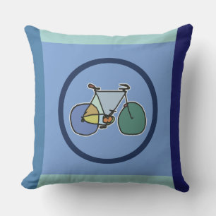 Coussin D'extérieur graphique et géométrique bleu