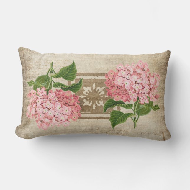 Coussin D'extérieur Grappes d'hortensia rose patio (Recto)