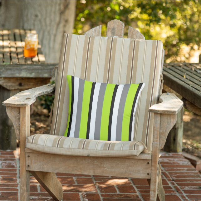 Coussin D'extérieur Gris Lime Noir Blancs (Chaise)