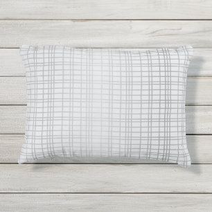 Coussin D'extérieur Gris, moderne, simple, cool, lignes de grille tend