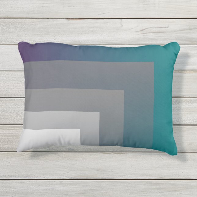 Coussin D'extérieur gris pourpre turquoise (Dos)