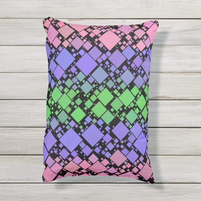 Coussin D'extérieur Groovy Boho Rétro Mod Géométrique Fierté Trigender (Dos (Vertical))