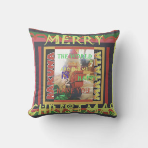 Coussin D'extérieur Hakuna Matata Cute Joyeux monde de Noël autour de 