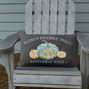 Coussin D'extérieur Halloween Turquoise Citrouille Allergy Traitements
