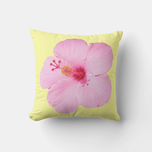 Coussin D'extérieur Hibiscus rose Fleur tropicale (Recto)