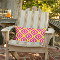 Hip Bright Yellow Hot rose Bohemian Ikat Motif