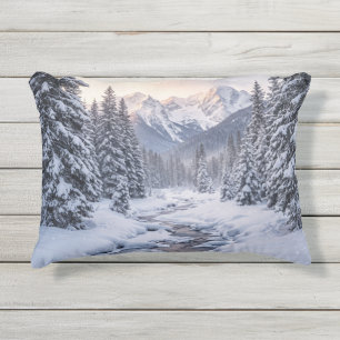 Coussin D'extérieur Hiver de montagne enneigée