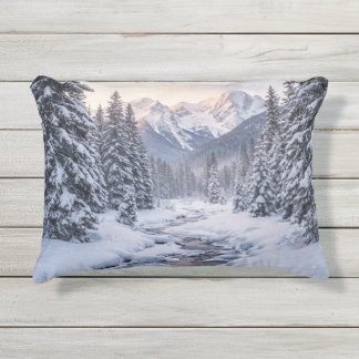 Coussin D'extérieur Hiver de montagne enneigée