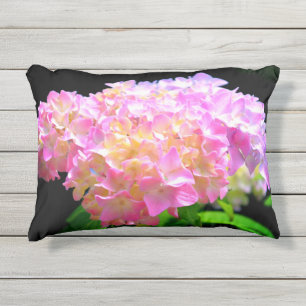 Coussin D'extérieur Hortensias floraux oranges roses