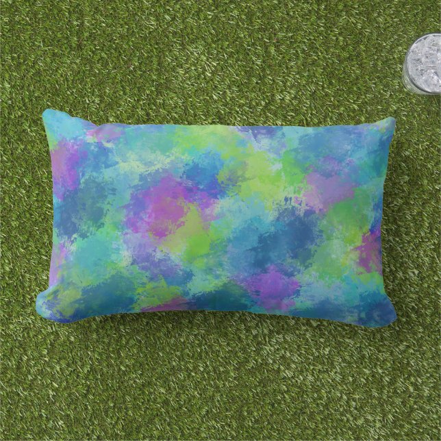 Coussin D'extérieur Hydrangée Abstraite (Herbe)