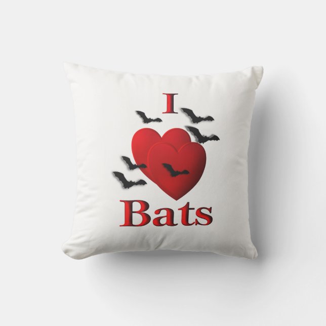 Coussin D'extérieur I Heart Bats (Recto)