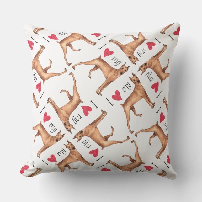 Coussin D'extérieur I Love my German (Recto)