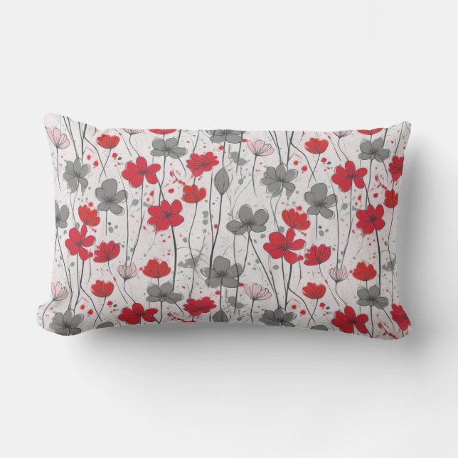 Coussin D'extérieur Illustration florale, fleurs sauvages abstraits, m (Recto)