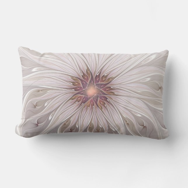 Coussin D'extérieur Imaginaire Floral, Abstraite Fleur Pastel Moderne (Recto)