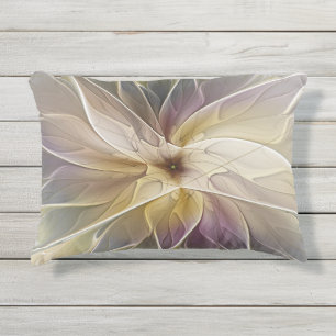 Coussin D'extérieur Imaginaire Floral Gold Eggplant Art Fractal Abstra