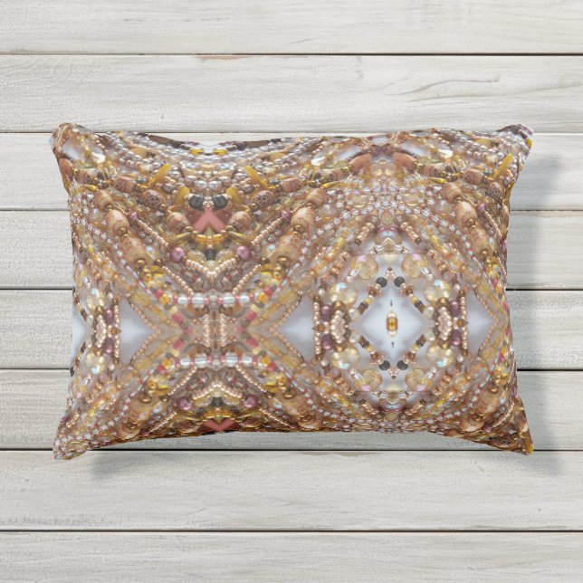 Coussin D'extérieur Impression de perles de tons Terre (Devant)