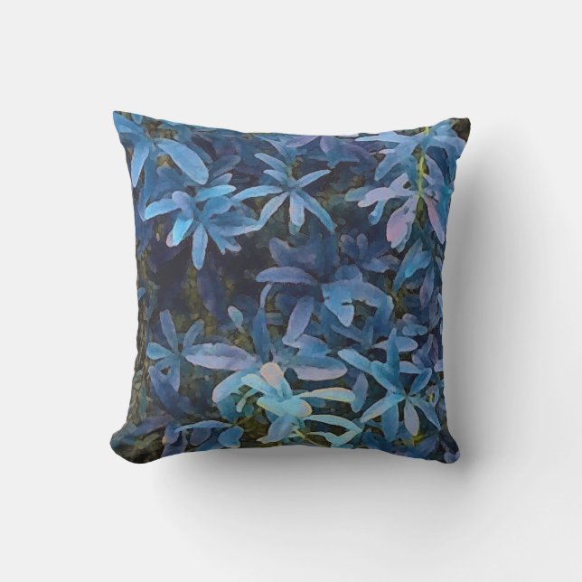 Coussin D'extérieur Impression Feuille bleue (Recto)